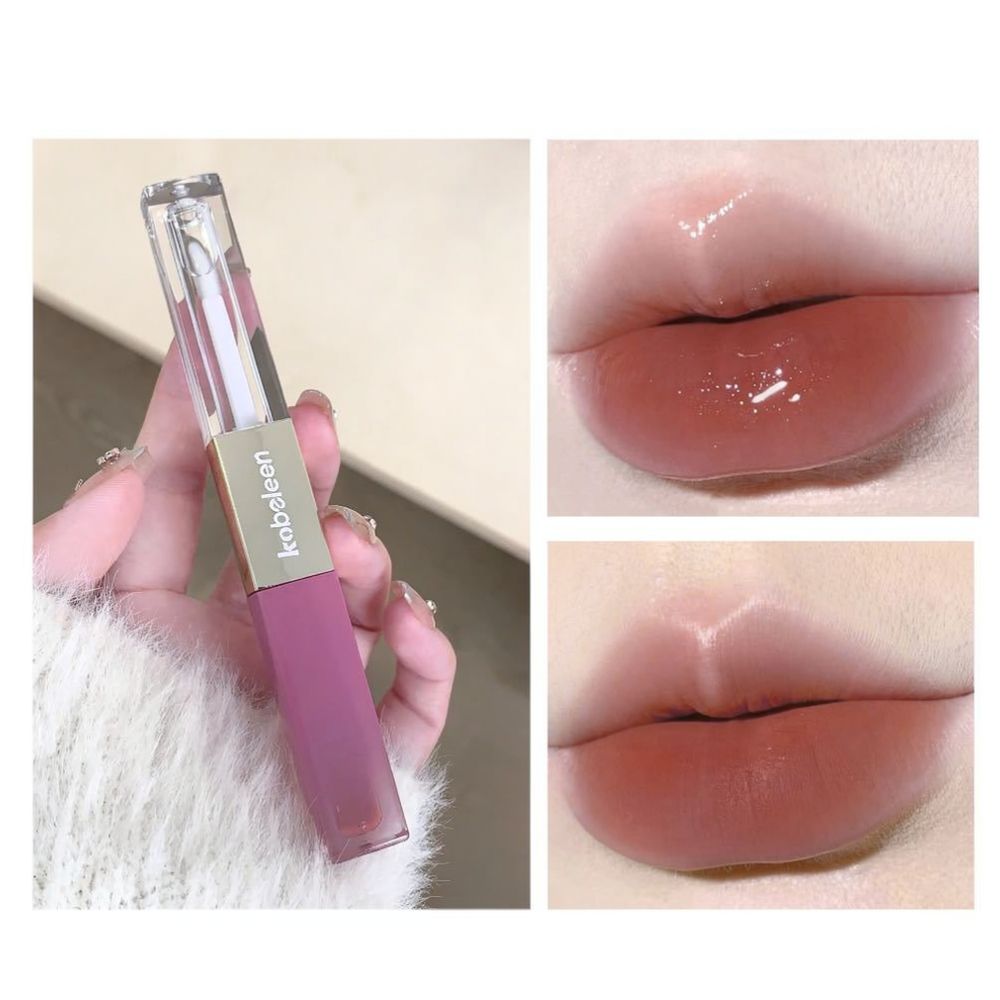 Matte Velvet Lip Tint Long Lasting - Kobeleen Dubbelzijdige Lippenkleur Spiegelende Waterige Glans