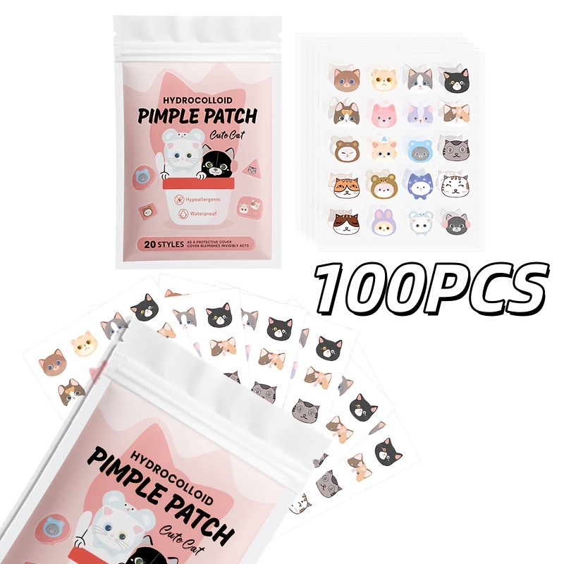 Skincare - 100 stuks schattige katten-puistpleisters, waterbestendig en