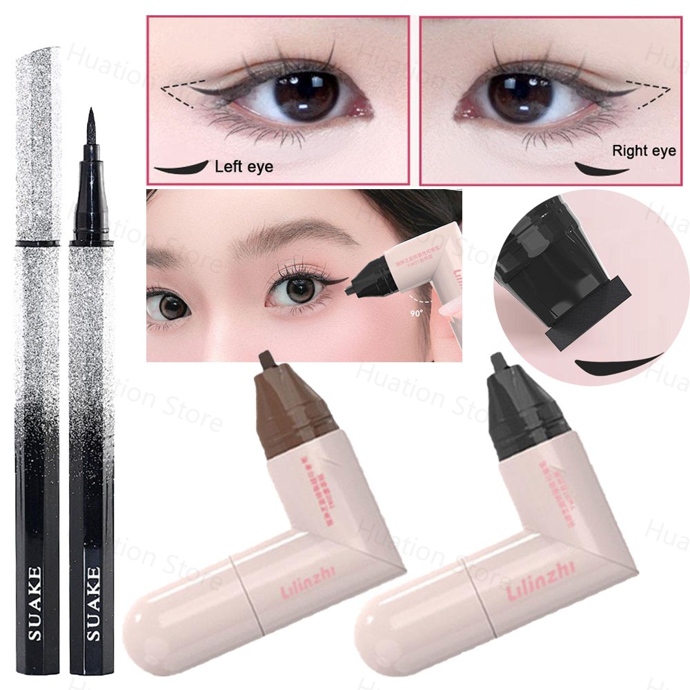 Waterproof Liquid Eyeliner Pen - DIY Draaien Eyeliner Stempel Geïntegreerd Zwart