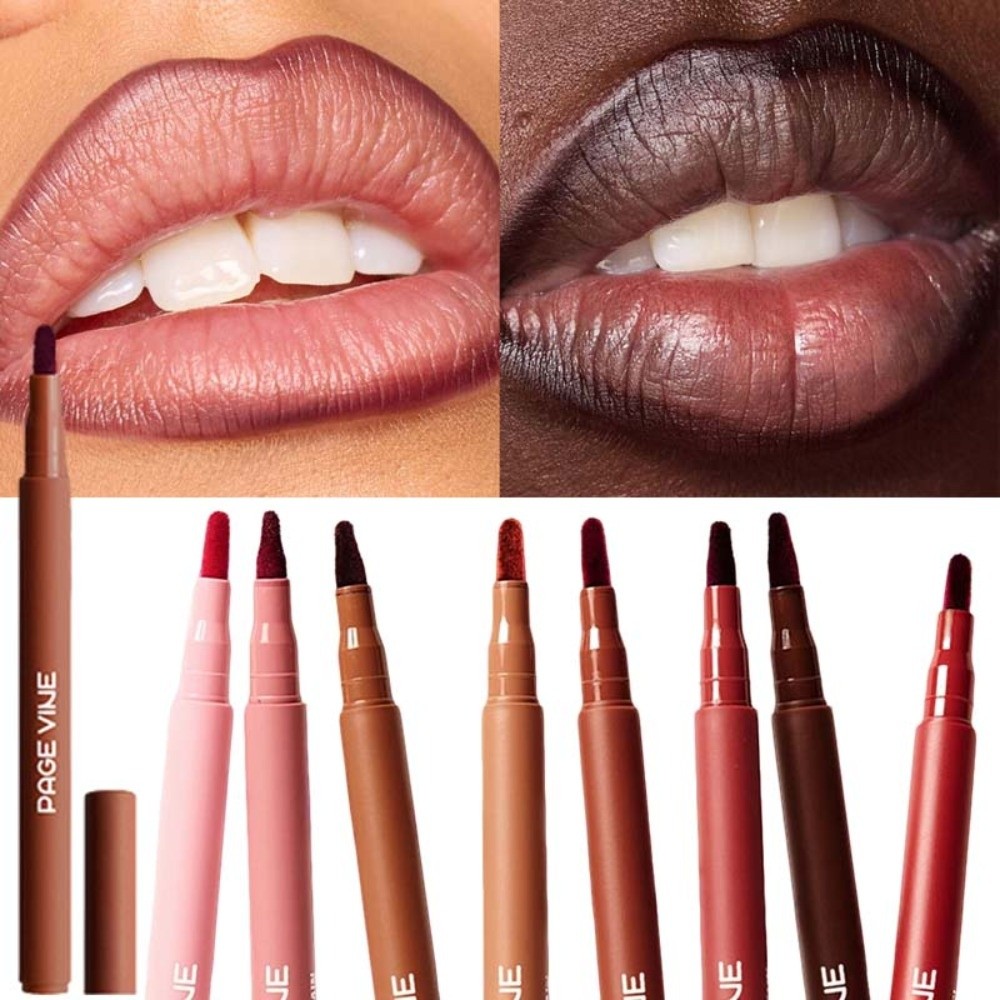 Matte Velvet Lip Tint Long Lasting - Fluweelbruine Lip Liner Potlood Vloeibare Matte