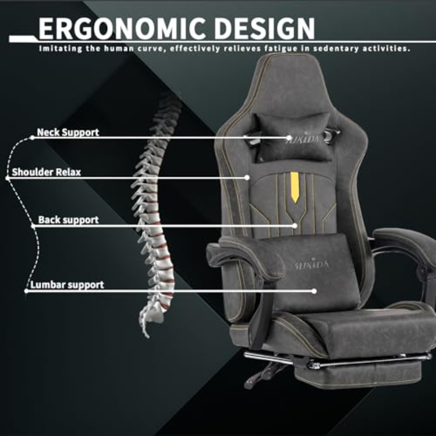 Gamingstoel met voetsteun voor - Massage recensie en prijs