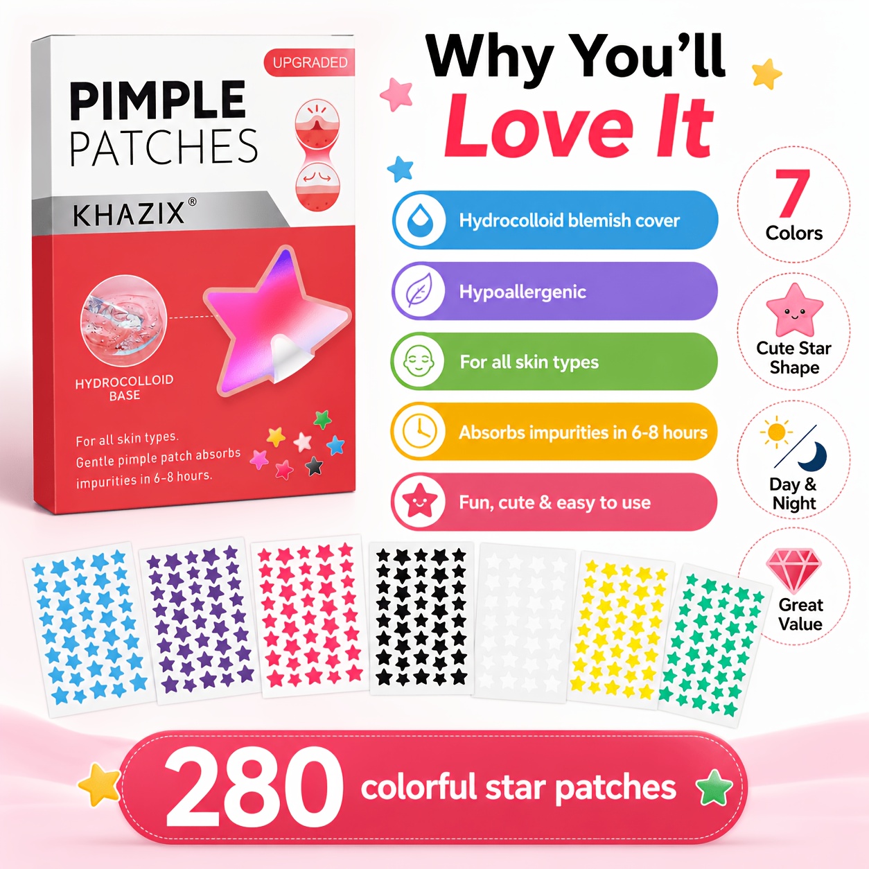 280 stuks Stervormige Pimple P - Hydrocolloid Pimple Patch recensie en prijs